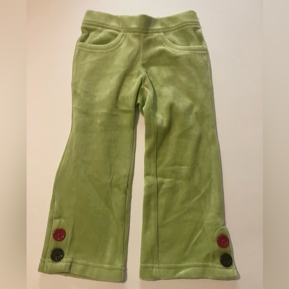 NWT Girls green velour pants
